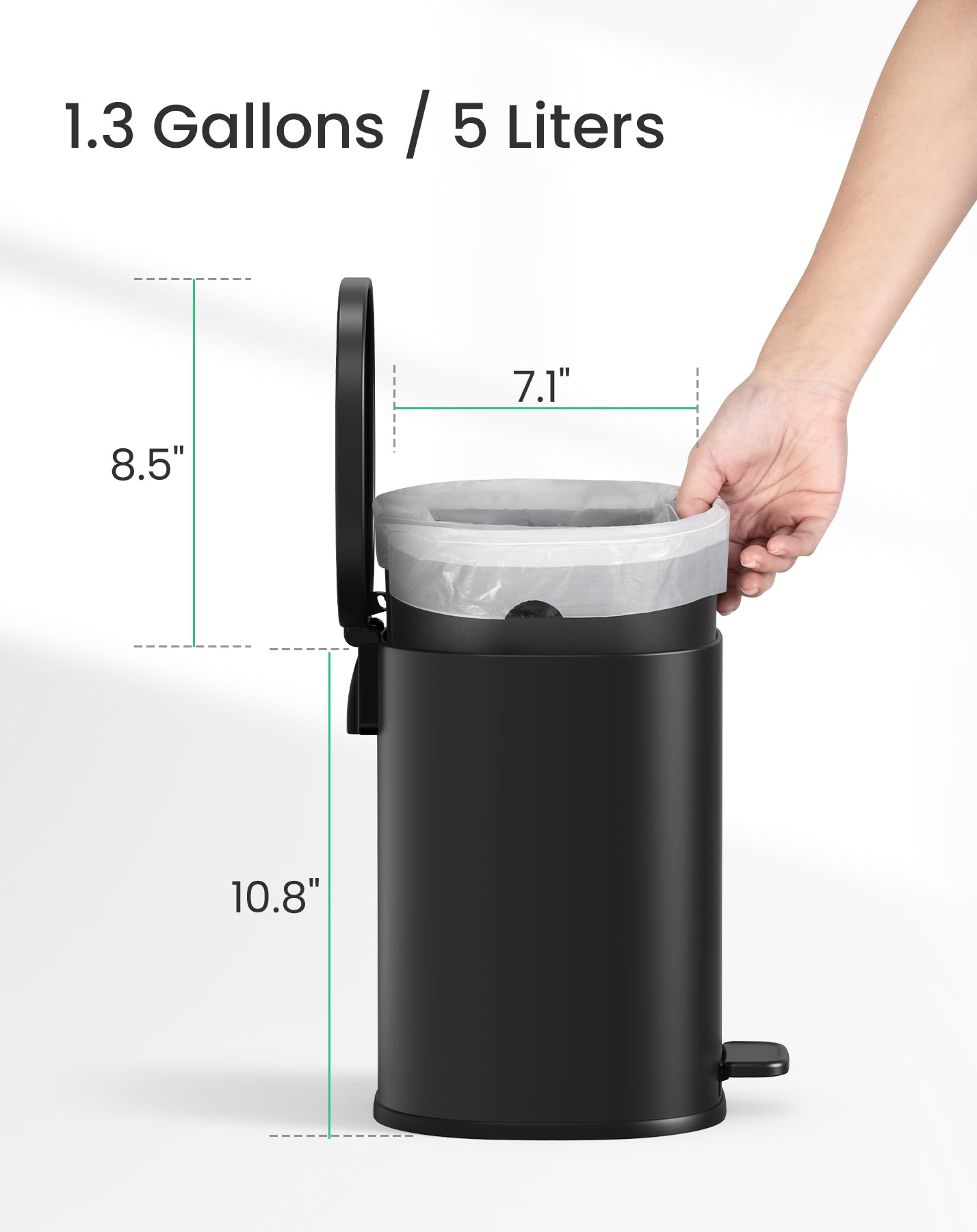 Cesun 6L Square Trash Can