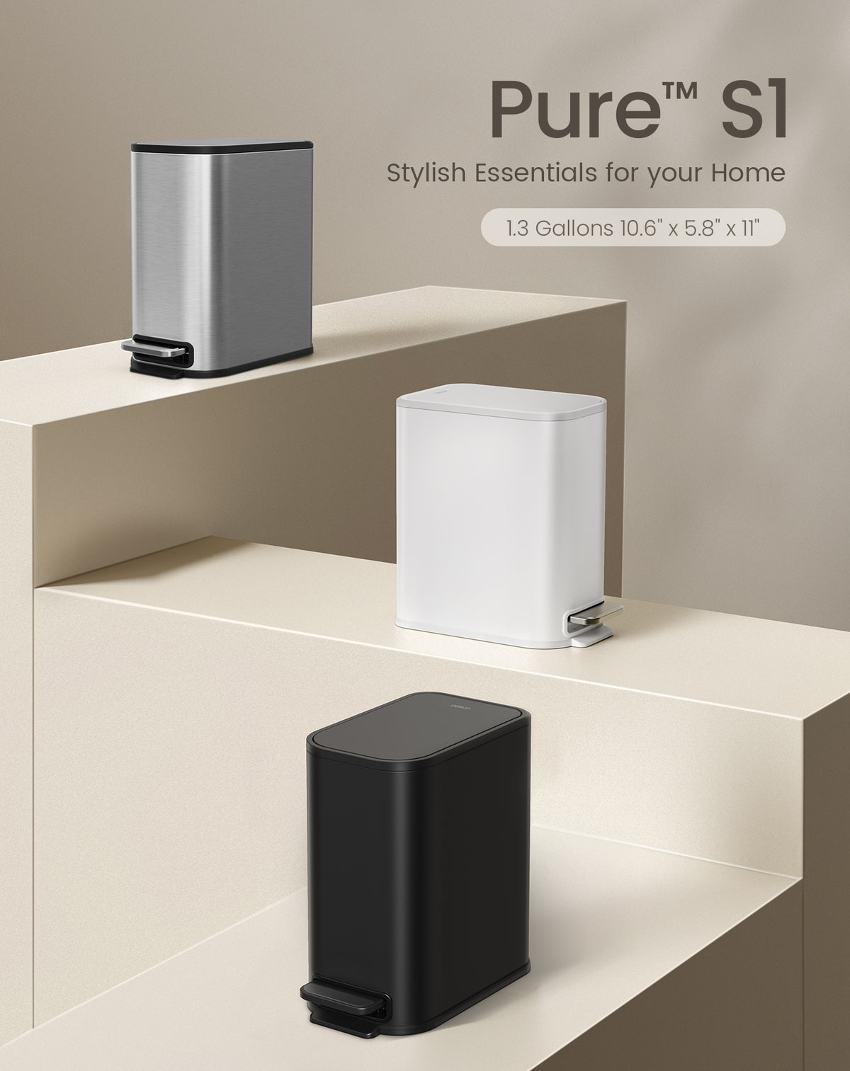 Cesun 5L Slim Trash Can