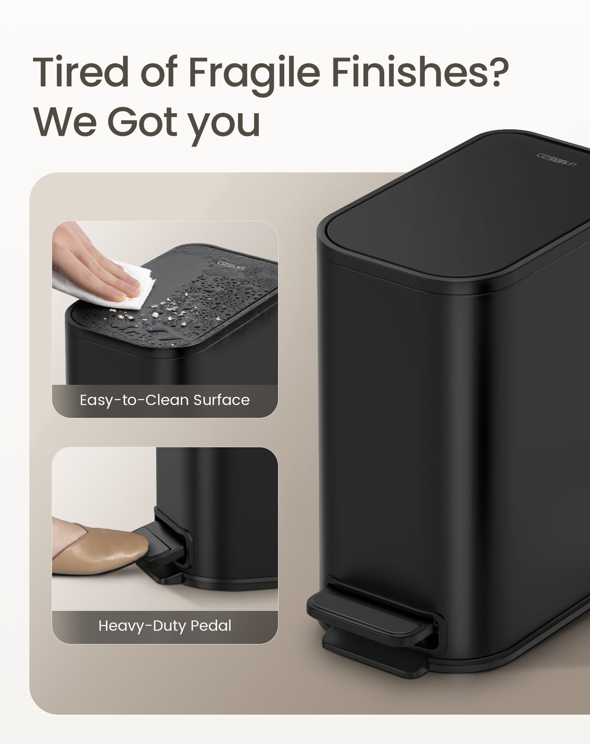 Cesun 5L Slim Trash Can