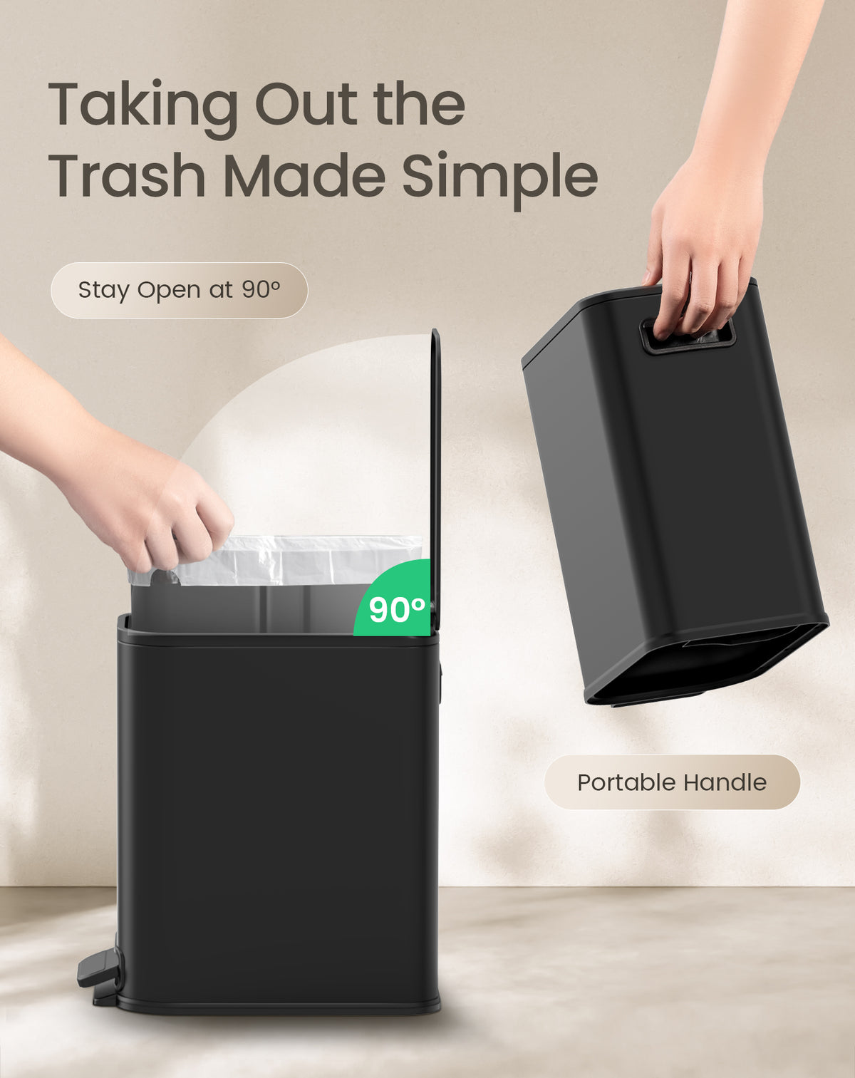 Cesun 5L Slim Trash Can