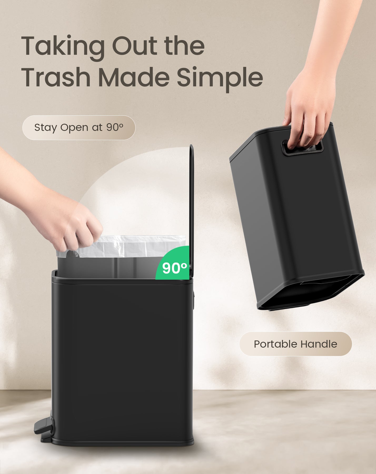 Cesun 5L Slim Trash Can