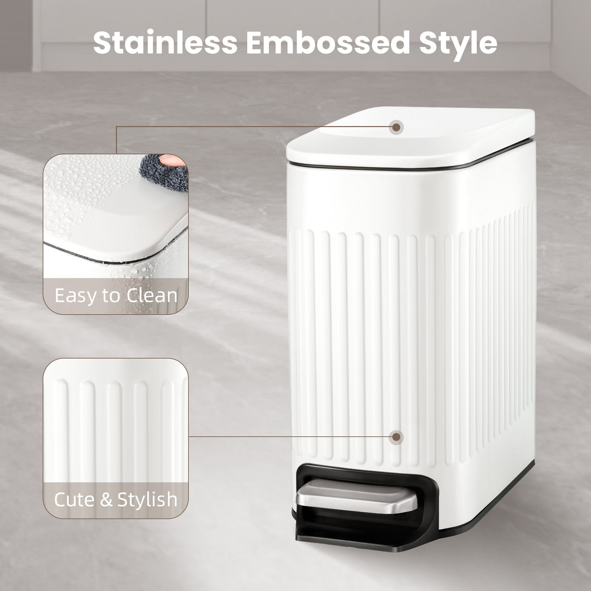 6l slim step cans with columns