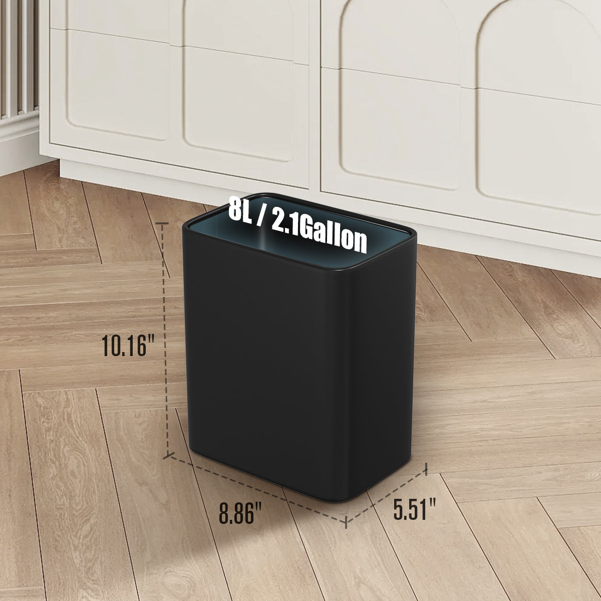 8l slim trash can