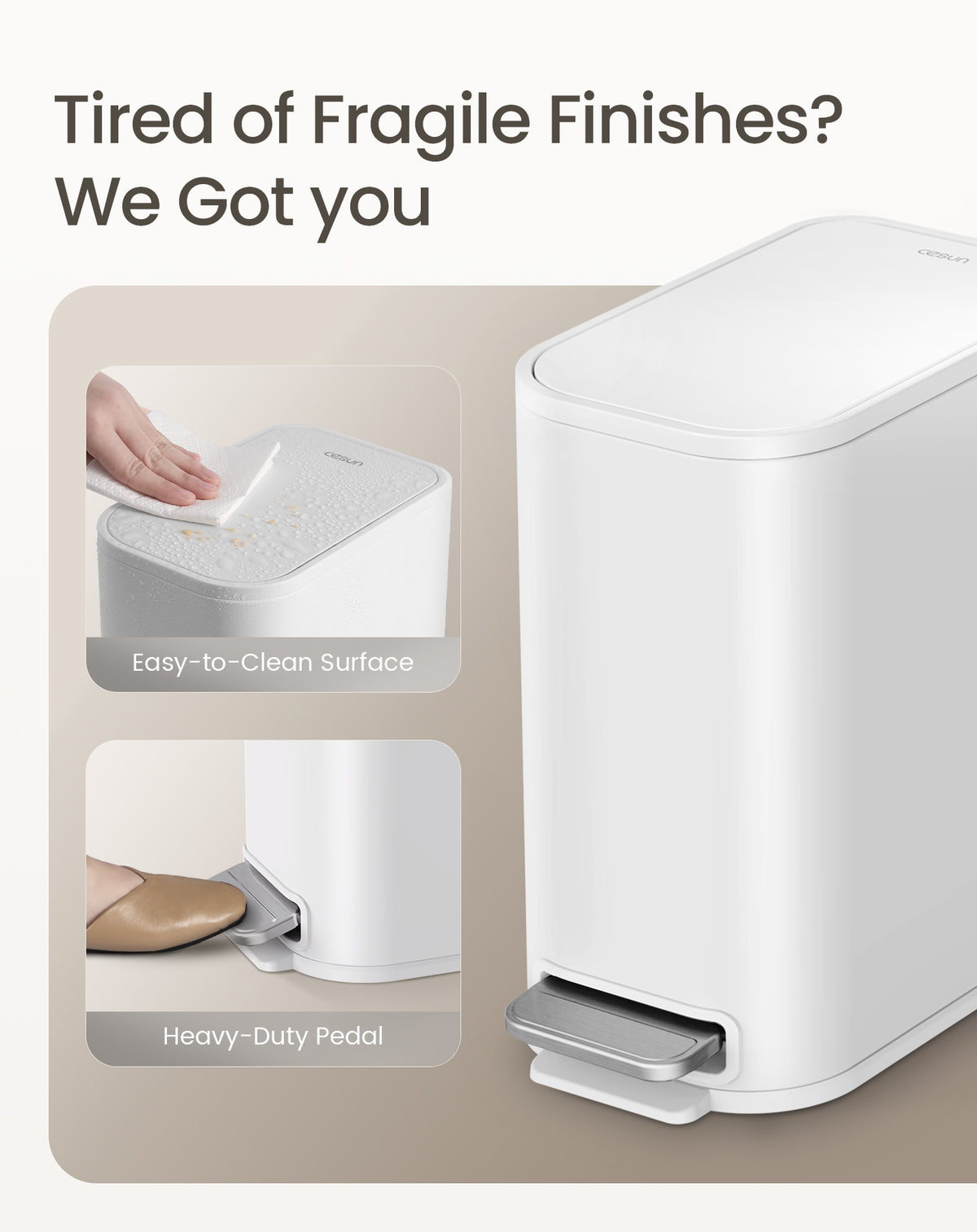 Cesun 5L Slim Trash Can