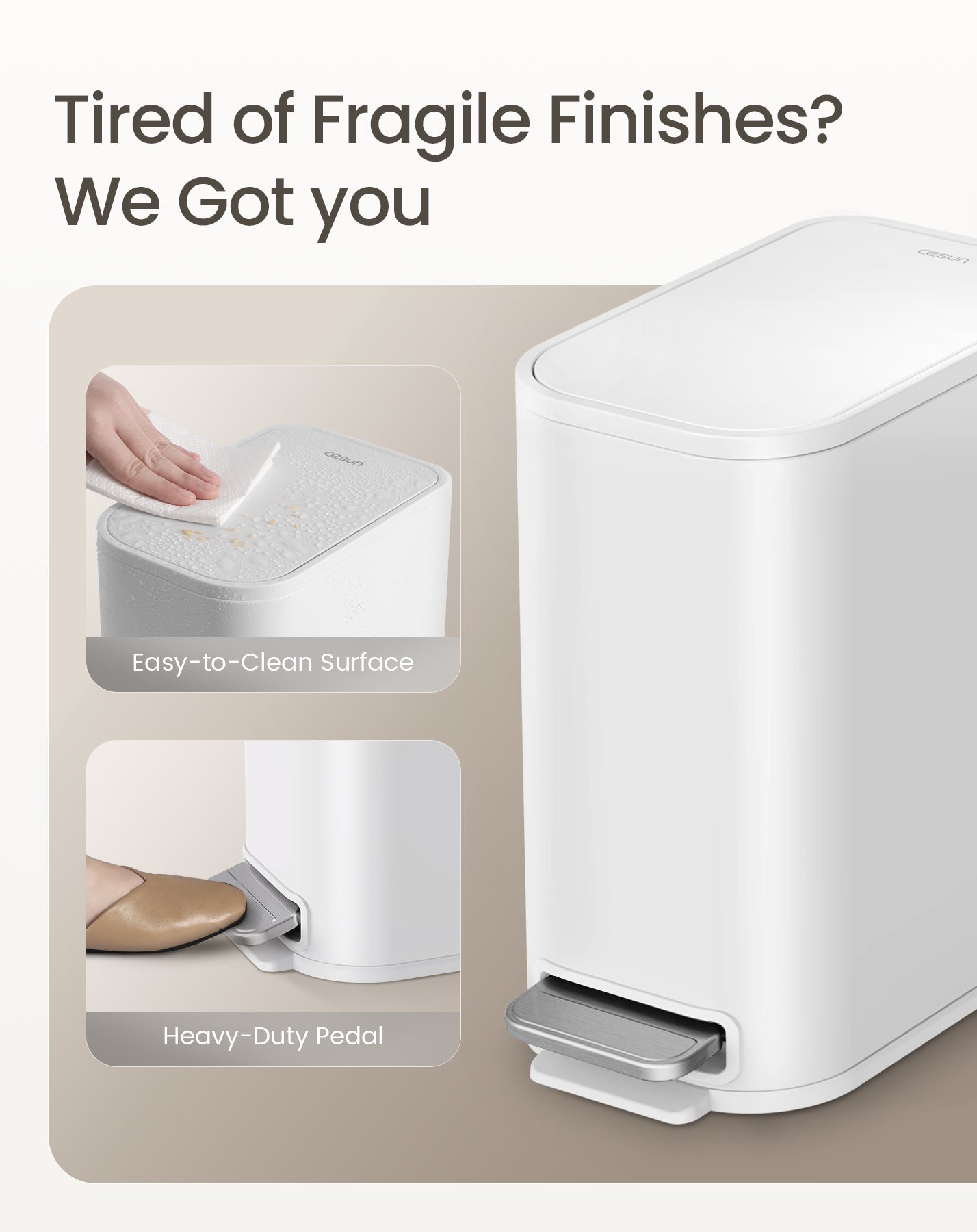 Cesun 5L Slim Trash Can