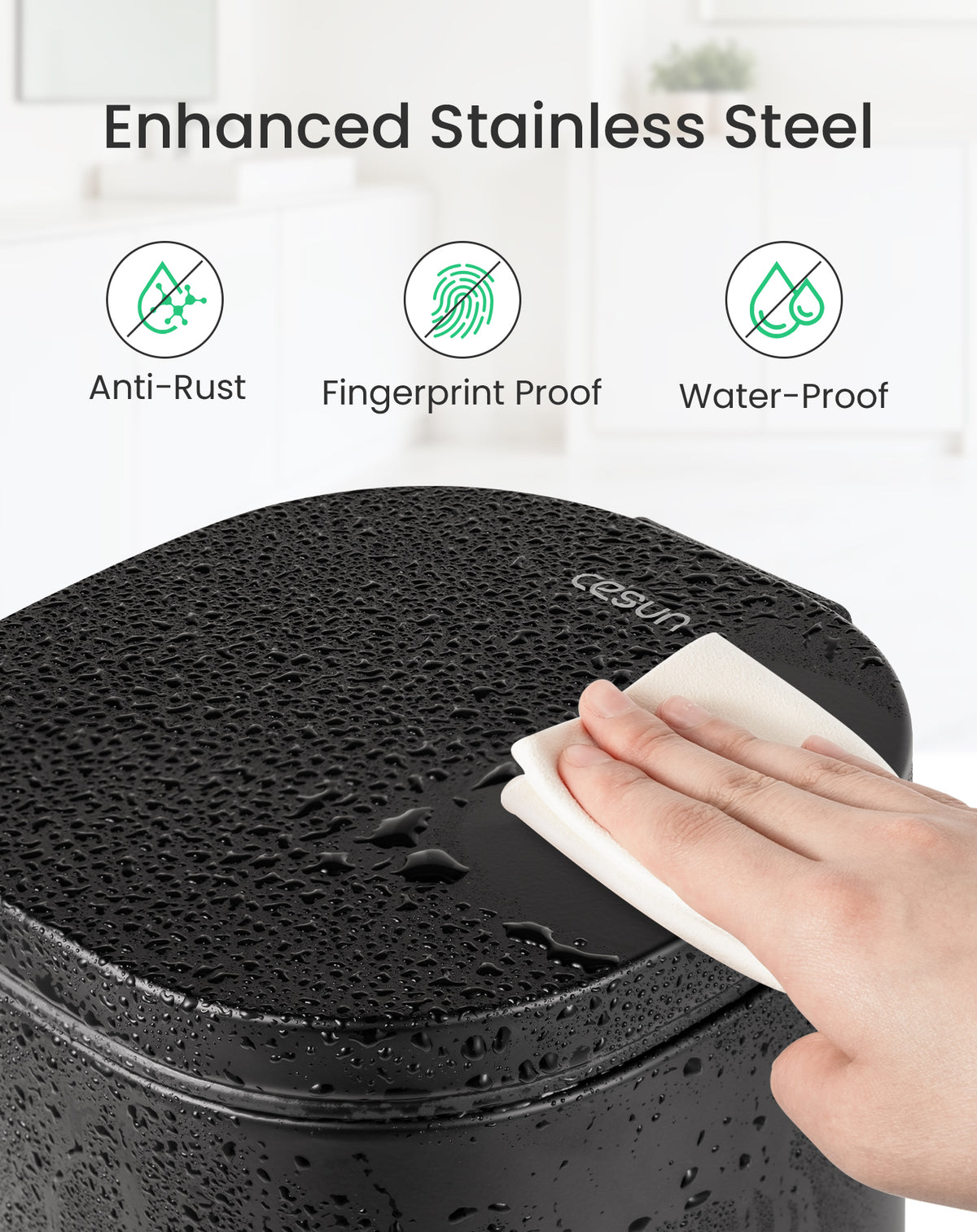 Cesun 6L Square Trash Can