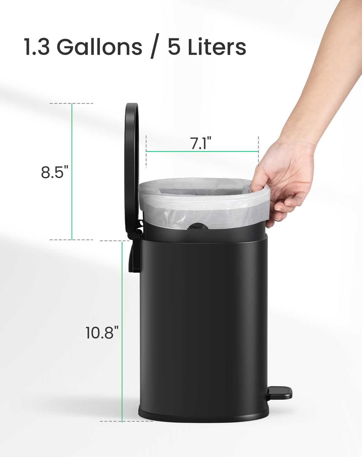 Cesun 6L Square Trash Can