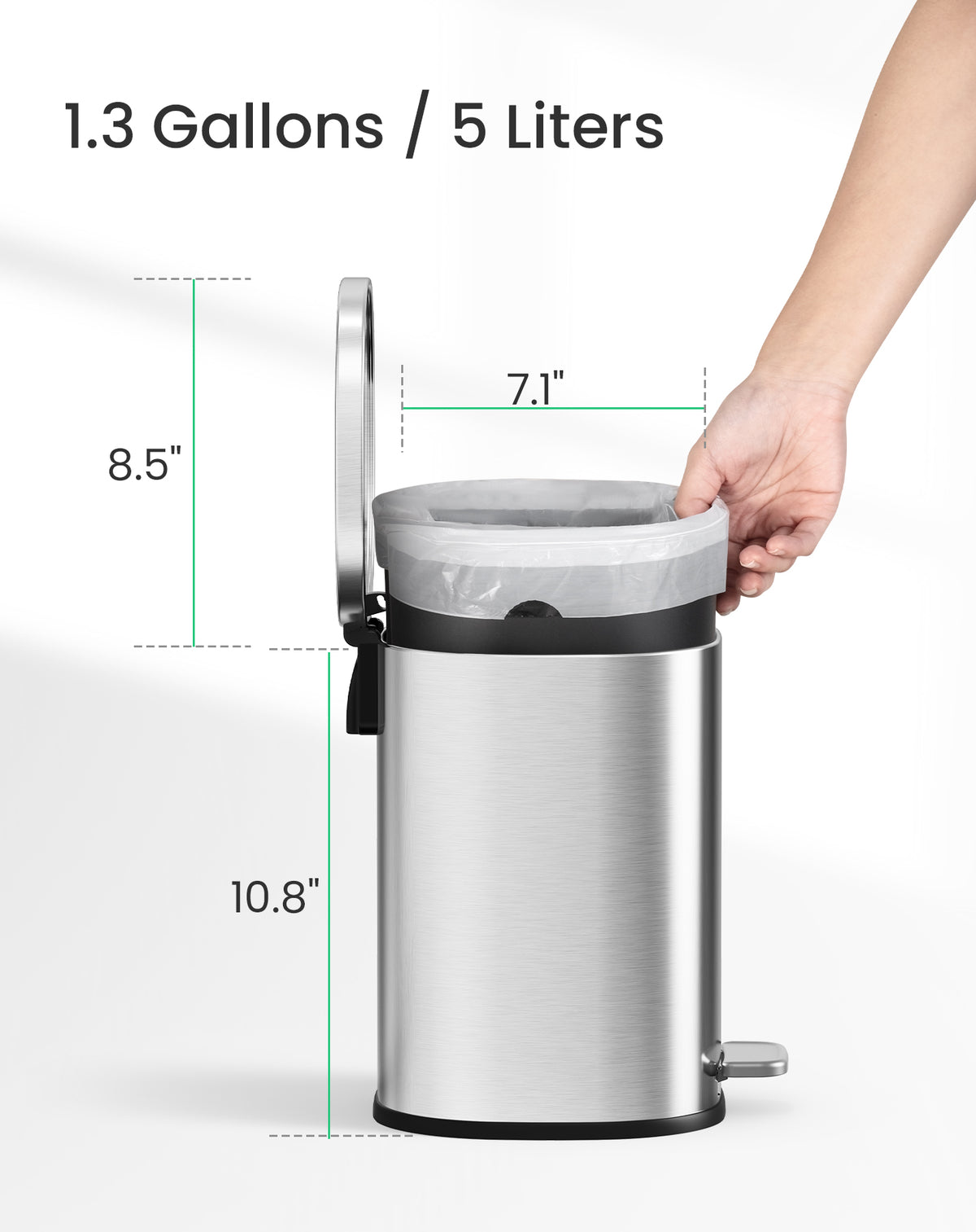 Cesun 6L Square Trash Can