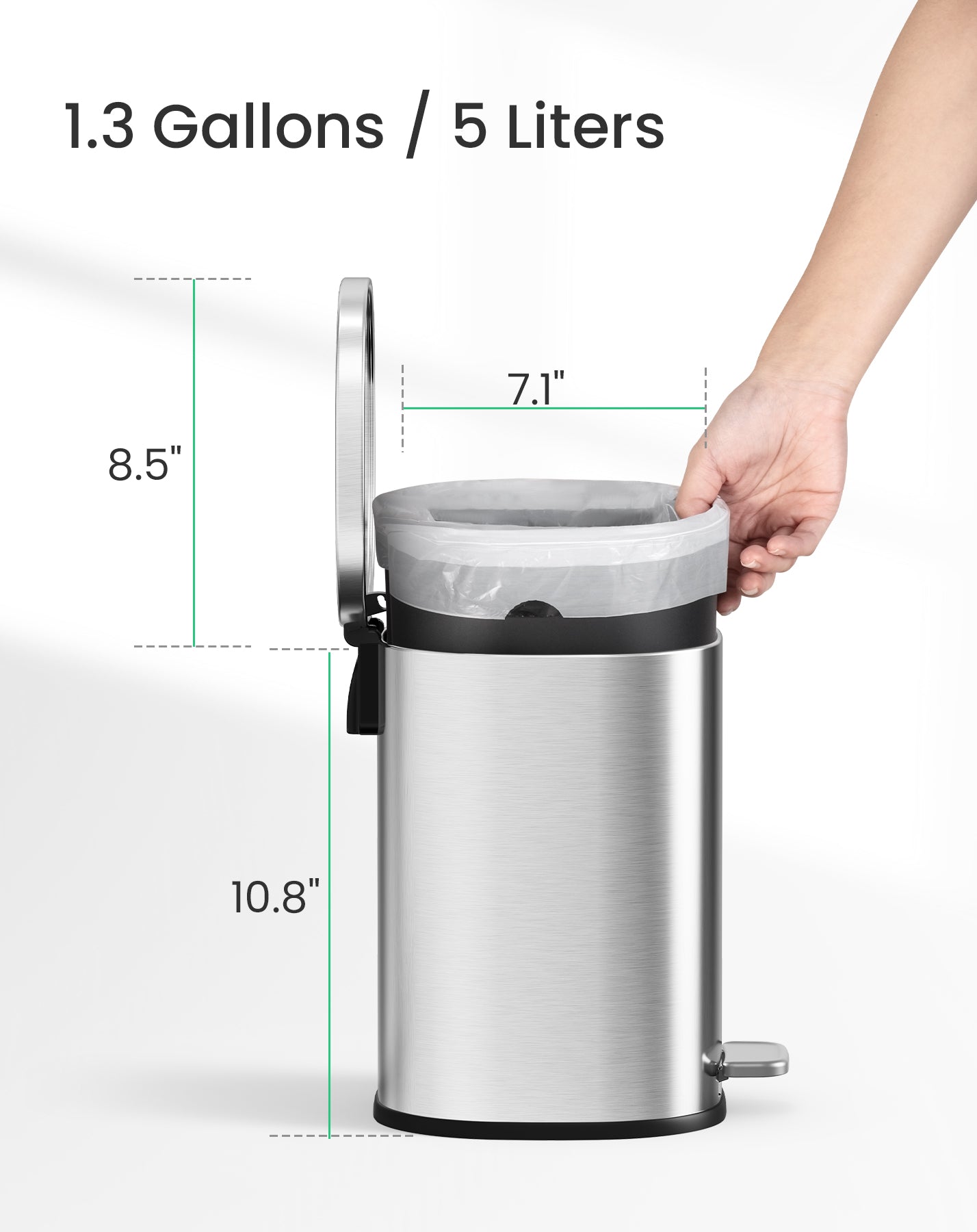 Cesun 6L Square Trash Can