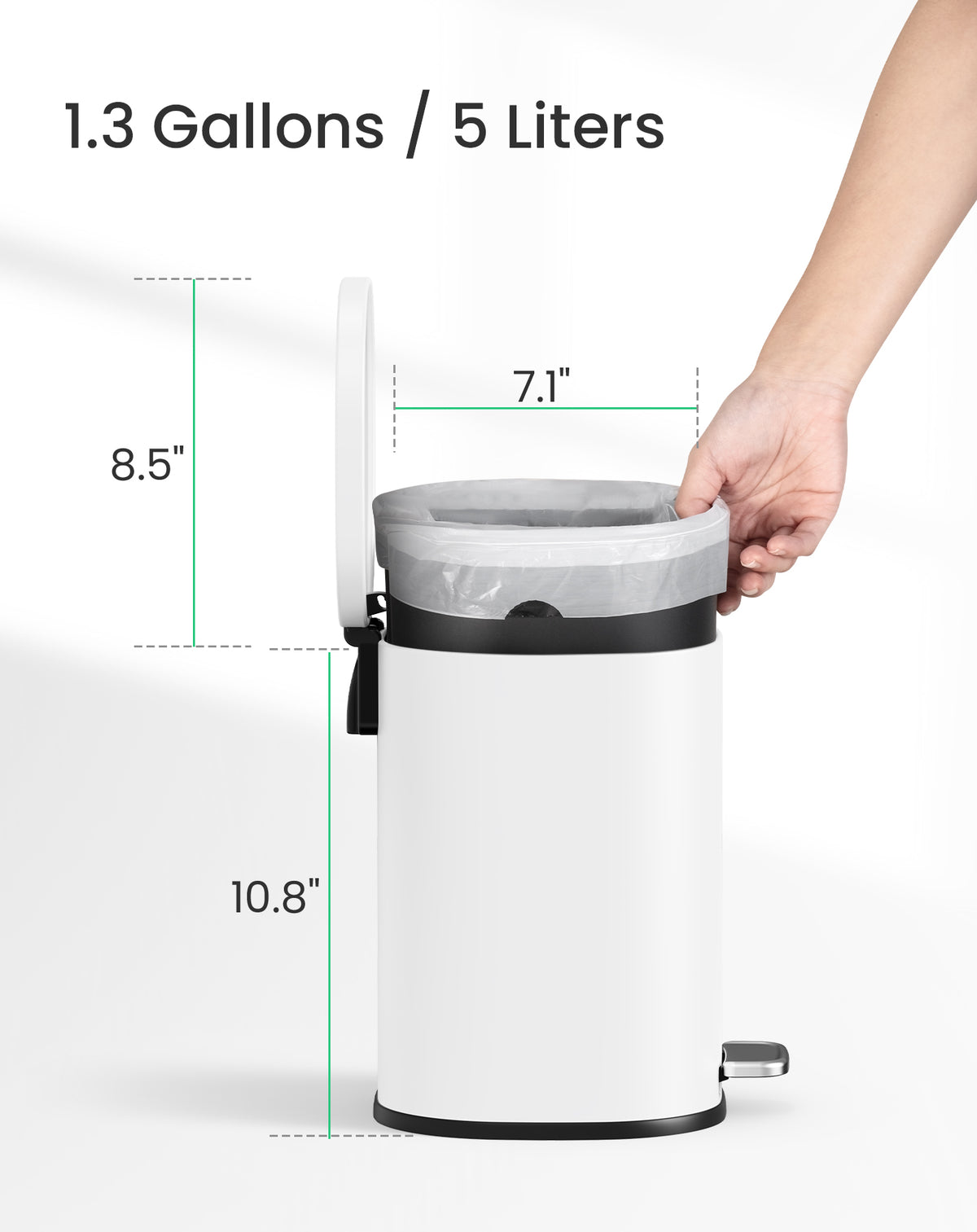 Cesun 6L Square Trash Can