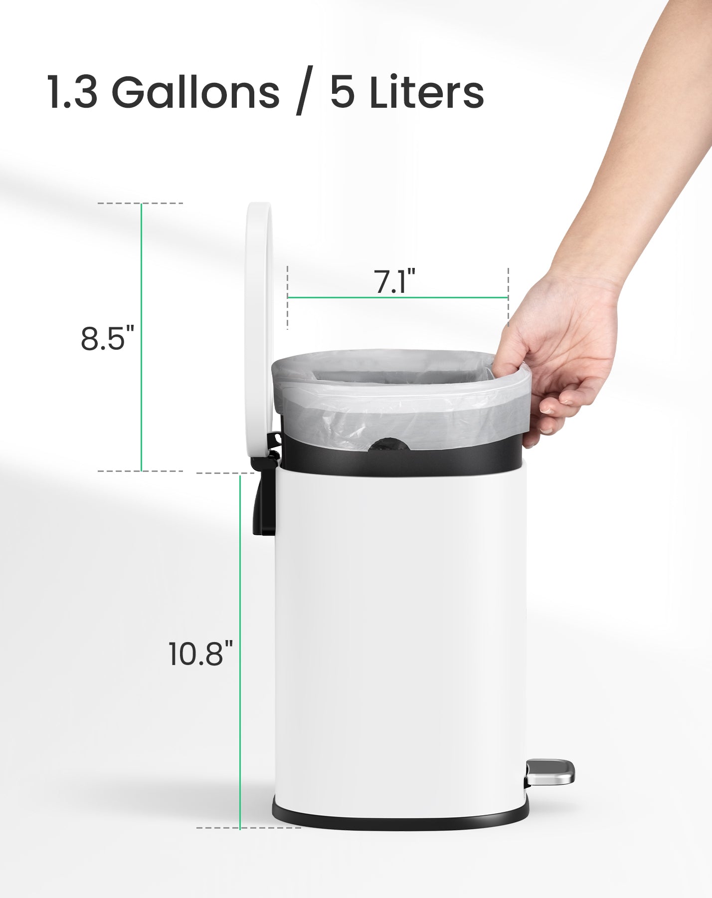 Cesun 6L Square Trash Can