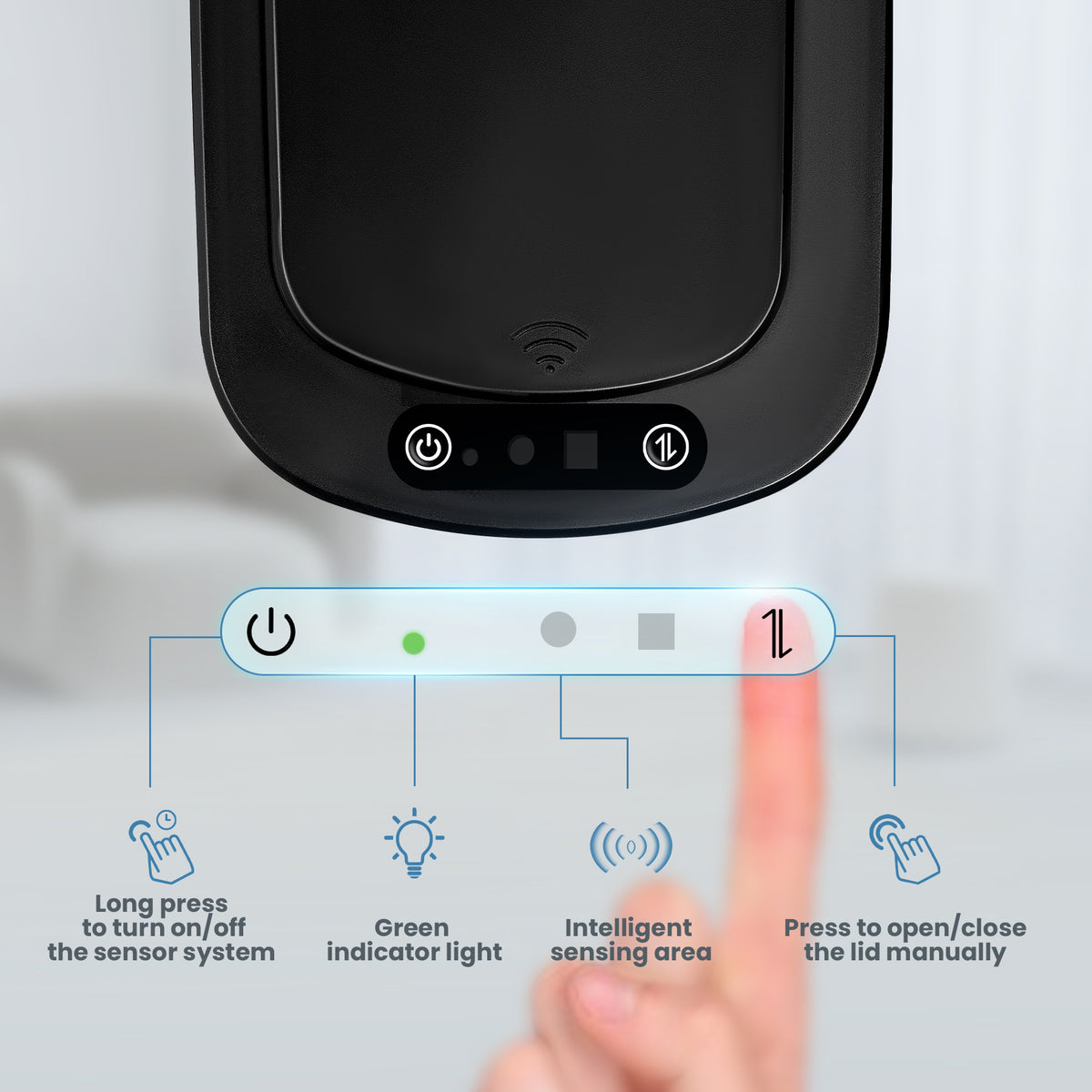 10l slim motion sensor trash can