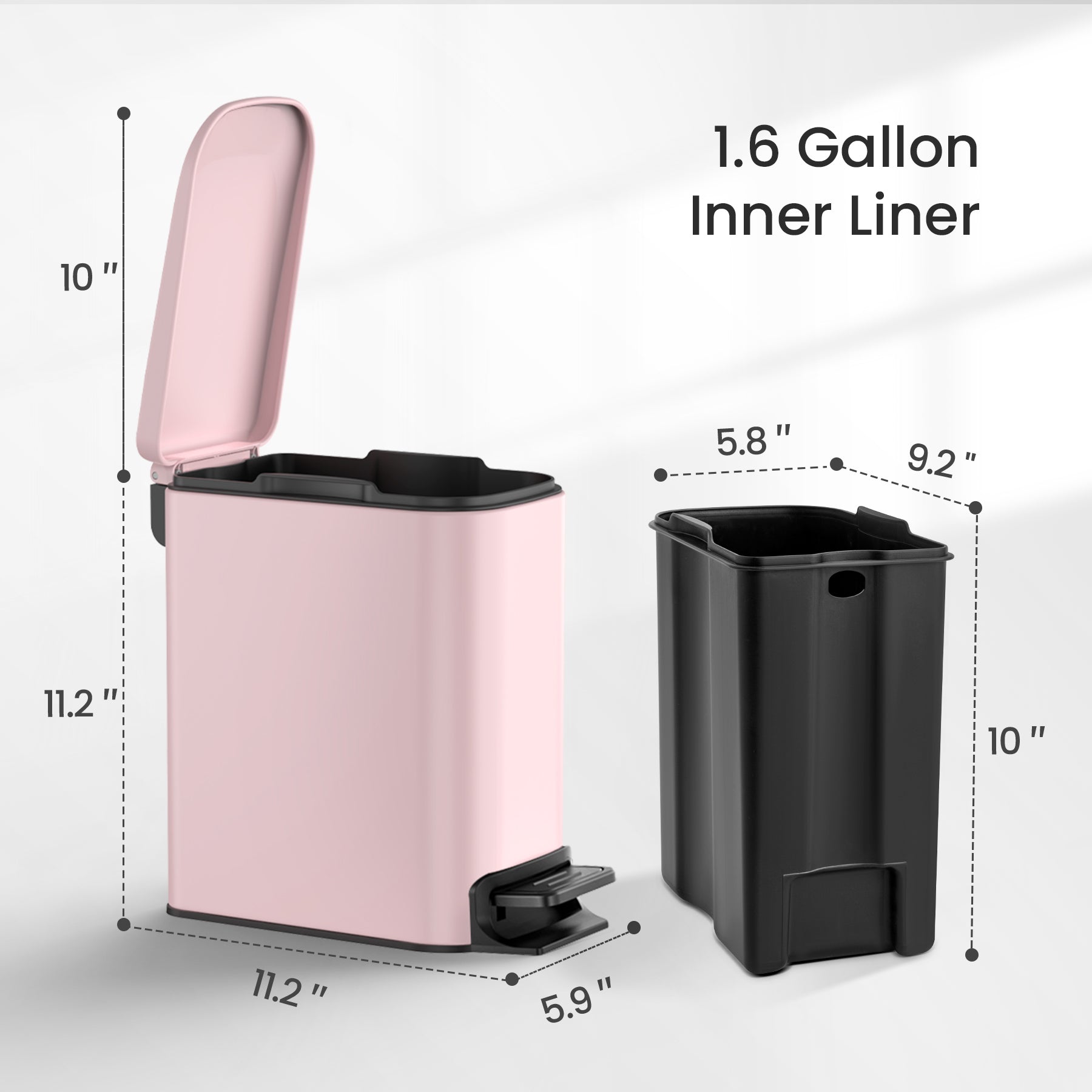 6l slim step can (pink edition)